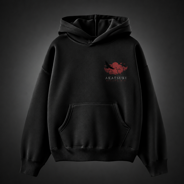 Black hoodie with Naruto Akatsuki Blood Moon graphic – photo 2