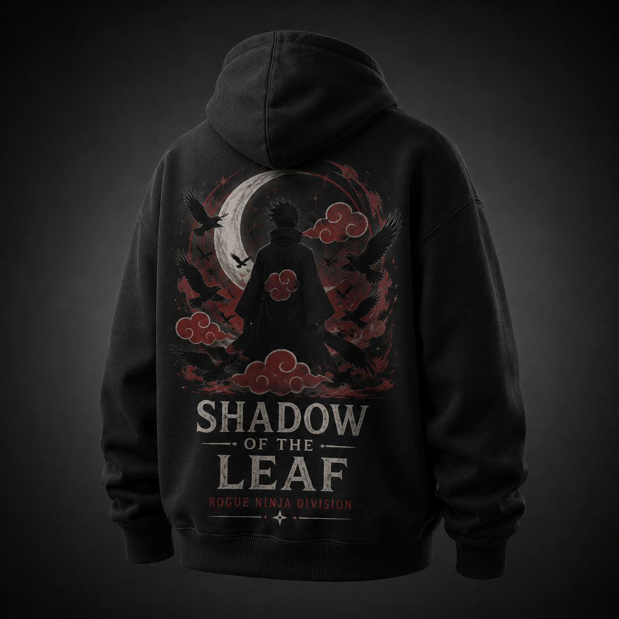 Black hoodie with Naruto Shadow Of The Leaf graphic – photo 2