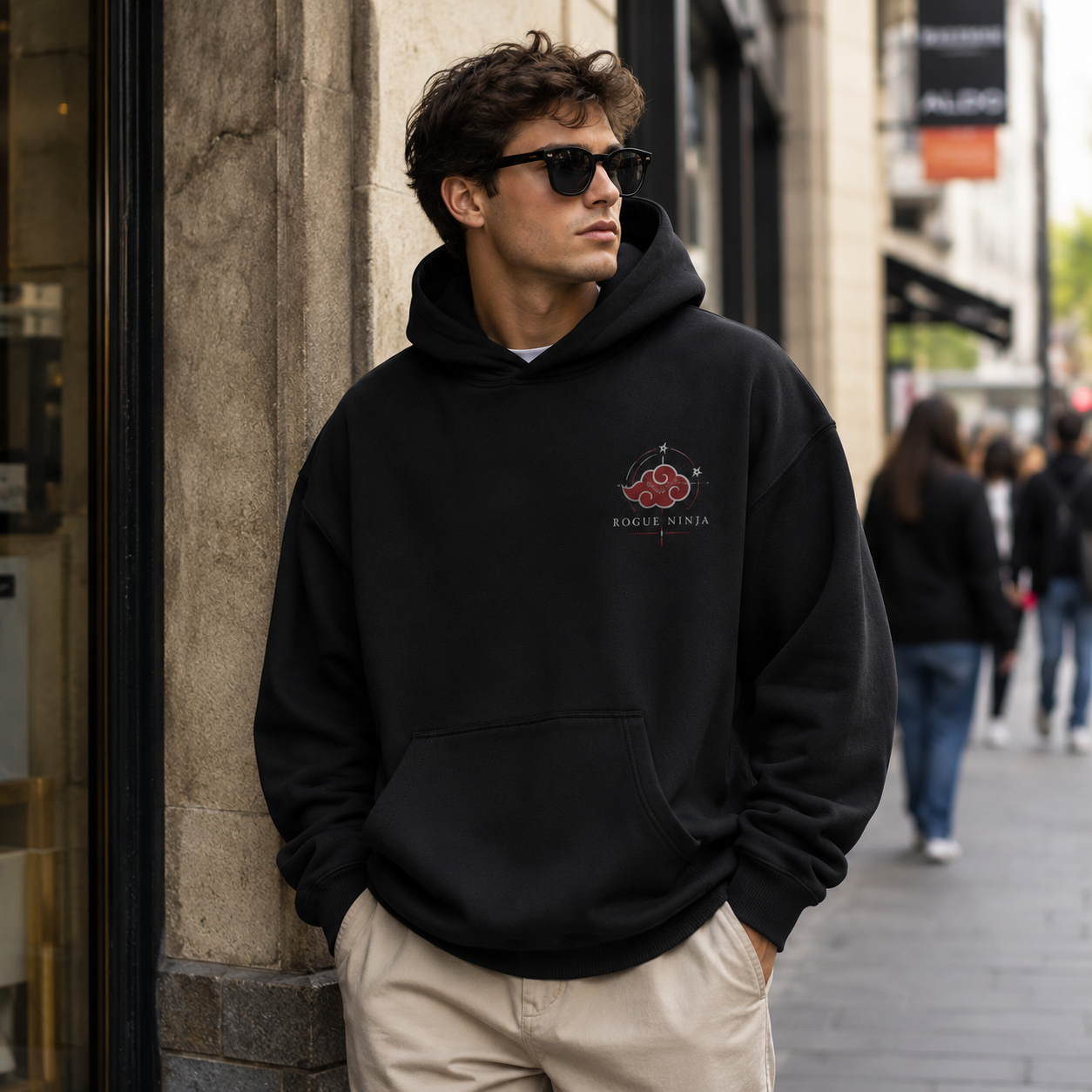 Black hoodie with Naruto Shadow Of The Leaf graphic – photo 3