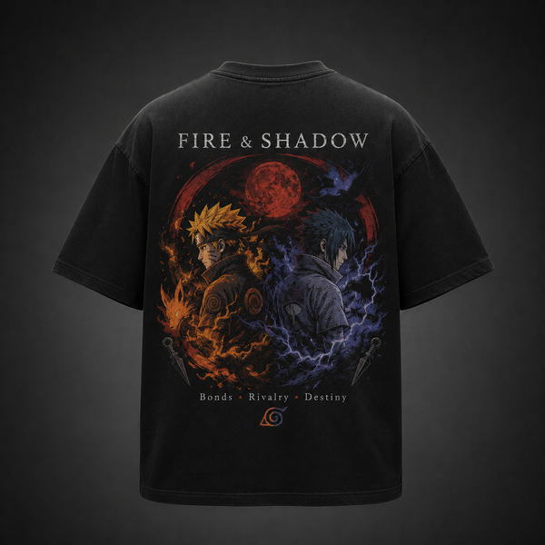 Black t-shirt with Naruto Uzumaki Naruto Fire And Shadow graphic – photo 1