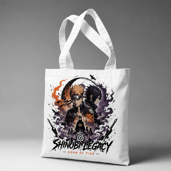 White tote bag with Naruto Uzumaki Naruto Shinobi Legacy graphic – photo 2
