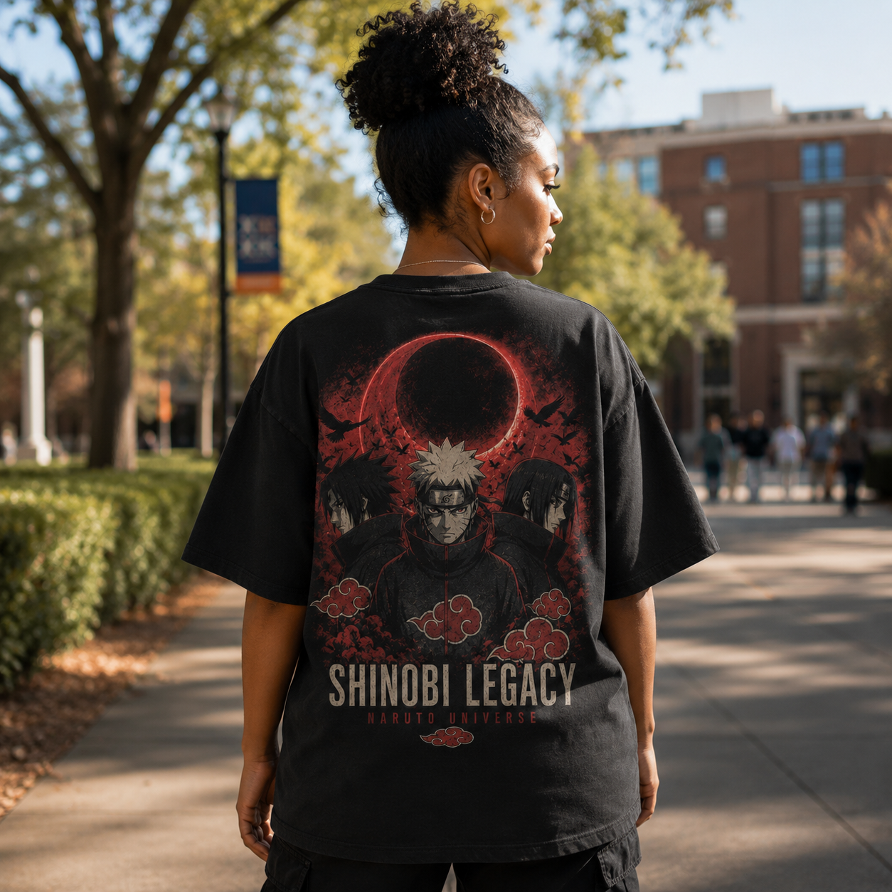 Black t-shirt with Naruto Uzumaki Naruto Shinobi Legacy Trio graphic – photo 3