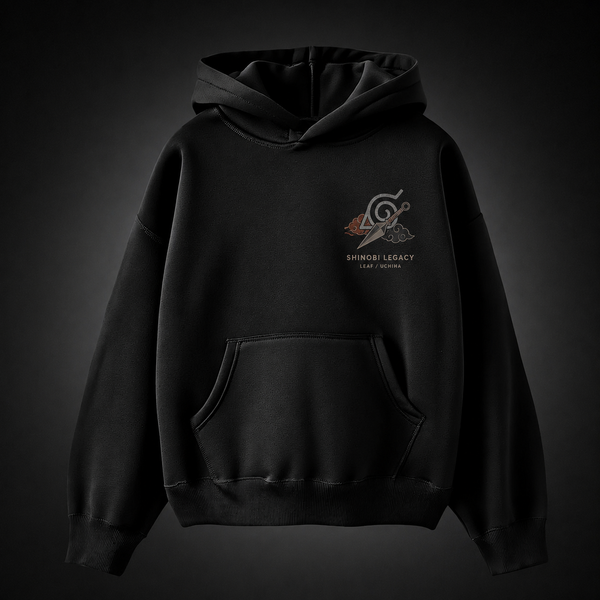 Black hoodie with Naruto Uzumaki & Sasuke Uchiha Naruto Bond And Rivalry graphic – photo 1