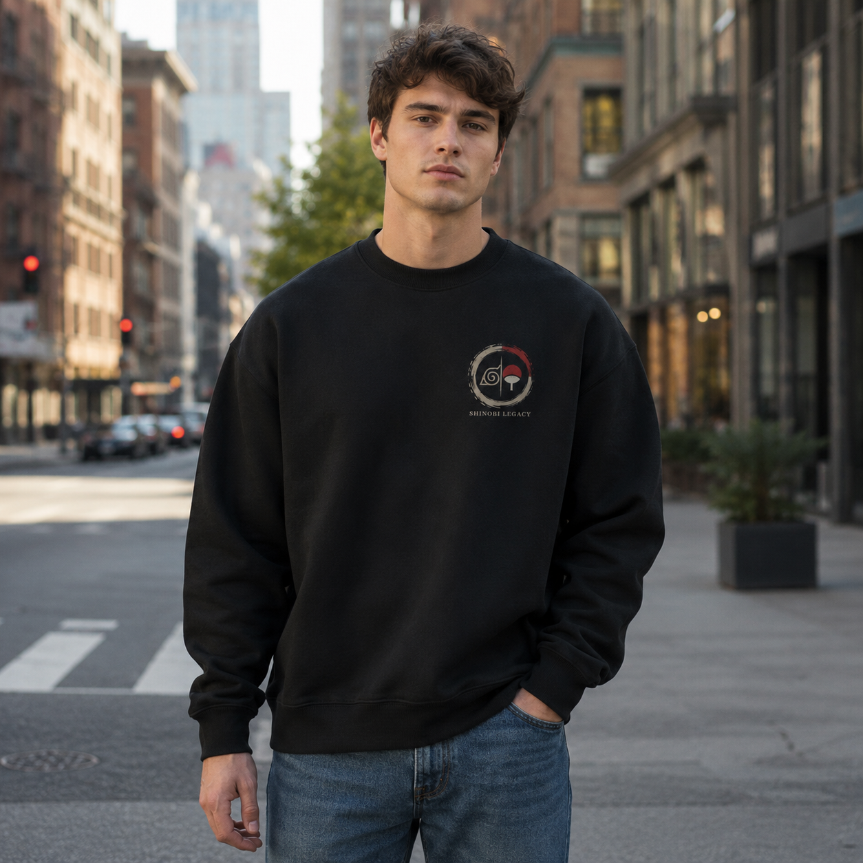 Black sweatshirt with Naruto Uzumaki & Sasuke Uchiha Naruto Valley Of Destiny graphic – photo 4