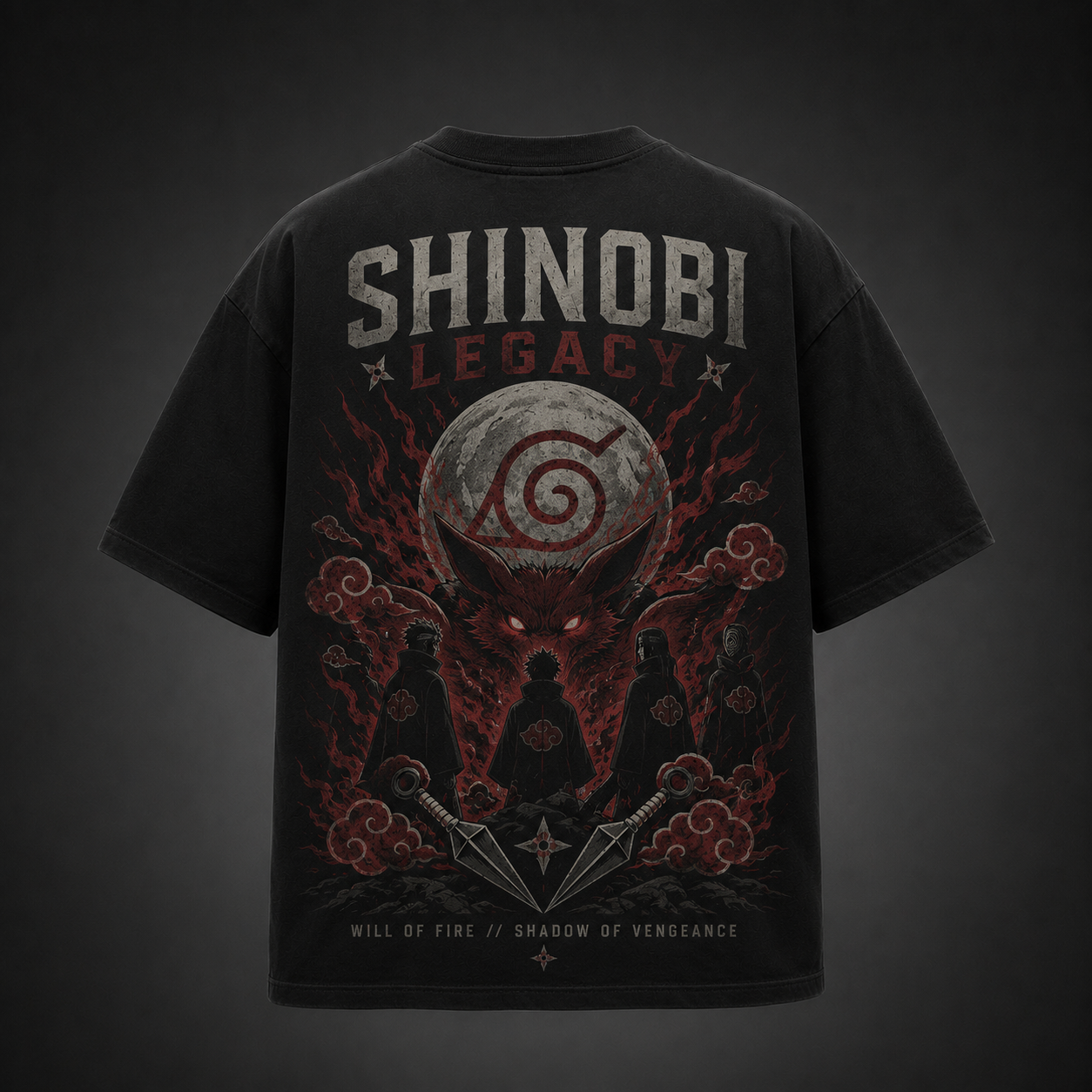 Black t-shirt with Naruto Will Of Fire graphic – photo 1