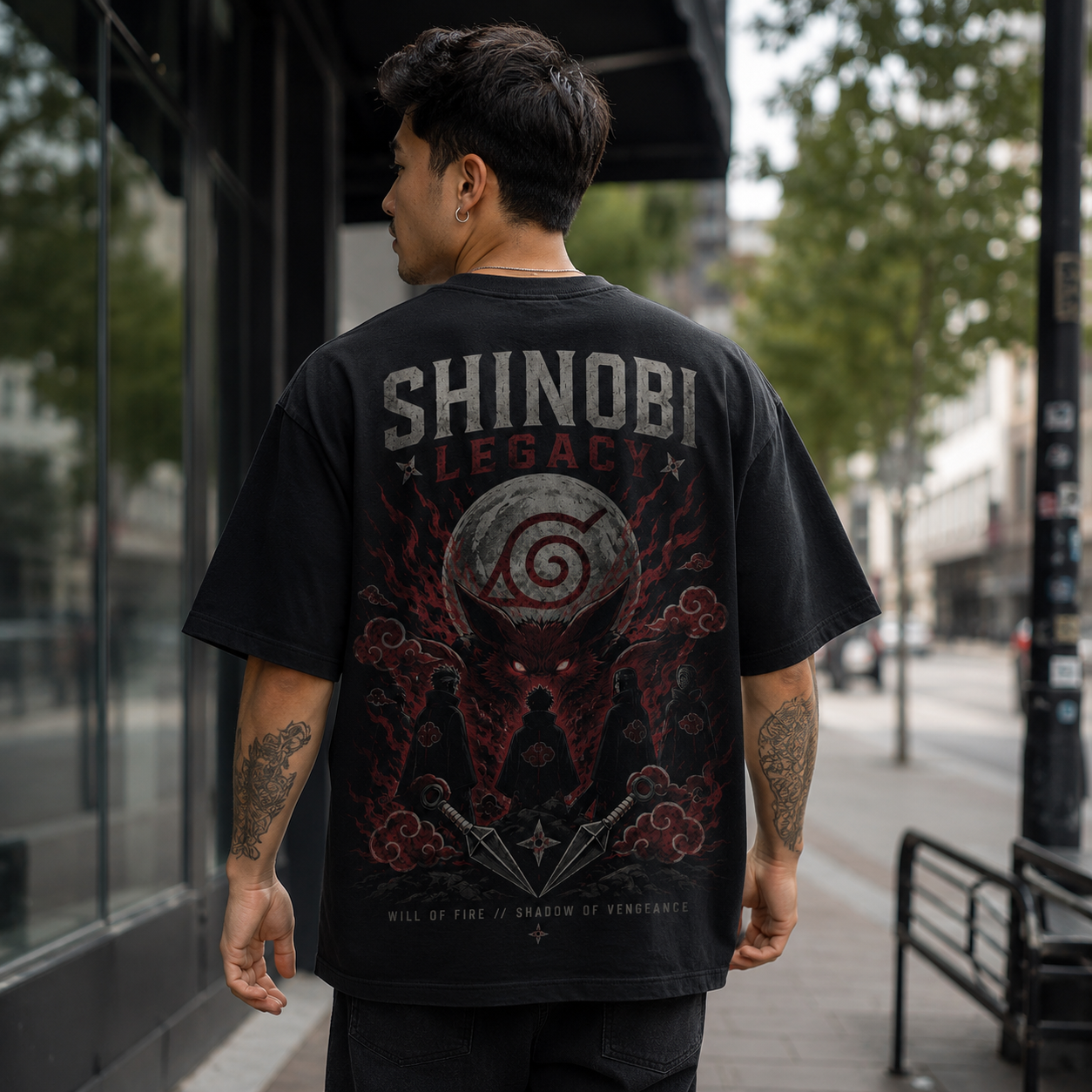 Black t-shirt with Naruto Will Of Fire graphic – photo 3