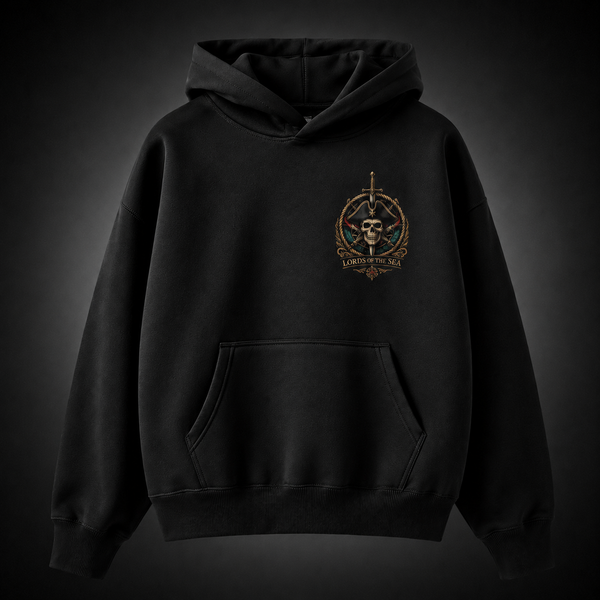 Black hoodie with One Piece Grand Line Dossier graphic – photo 1