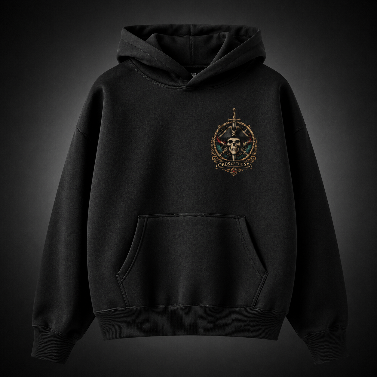 Black hoodie with One Piece Lords Of The Sea graphic – photo 2