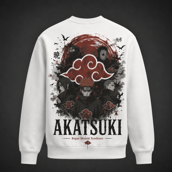 White sweatshirt with Pain Naruto Akatsuki Syndicate graphic – photo 1
