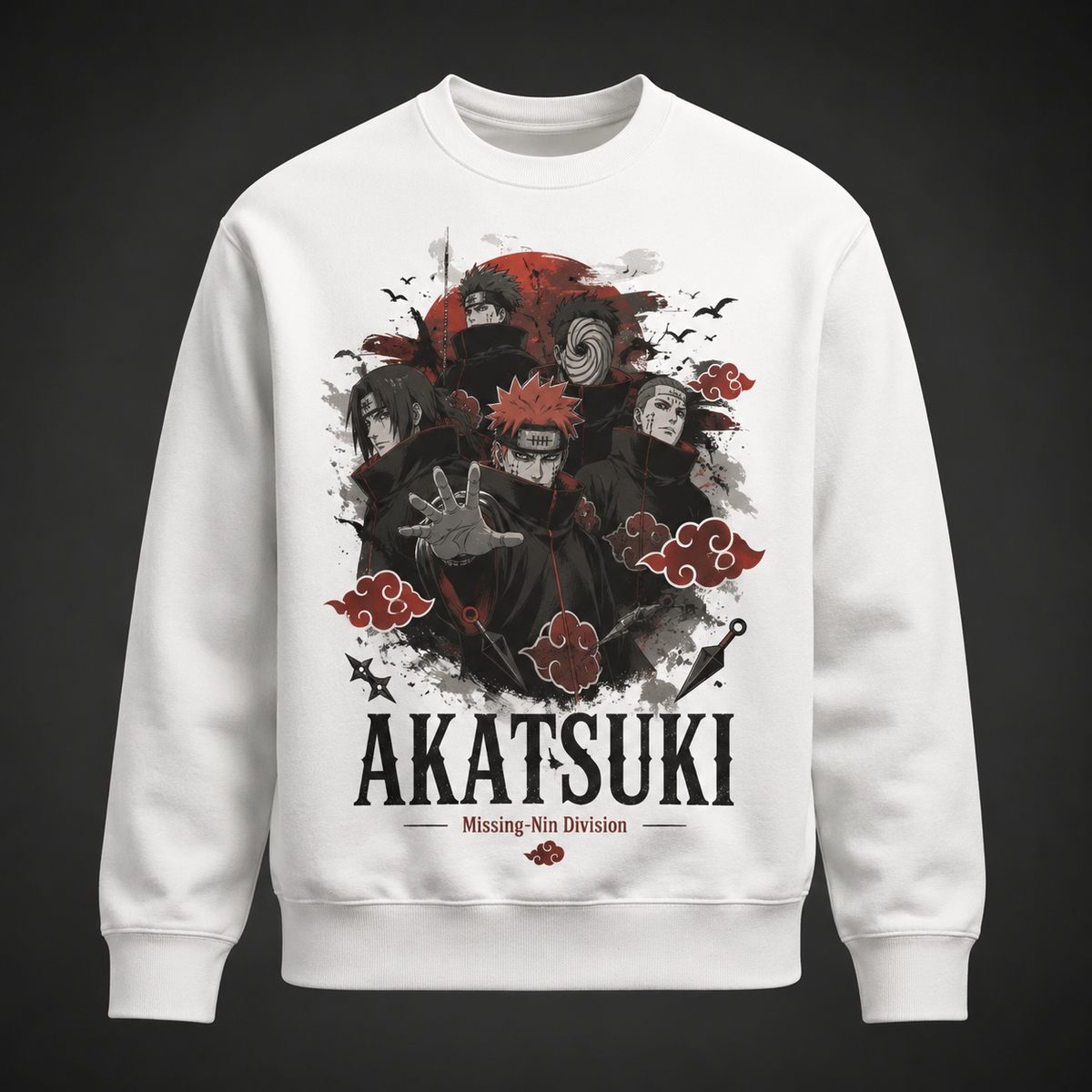 White sweatshirt with Pain Naruto Akatsuki Syndicate graphic – photo 2