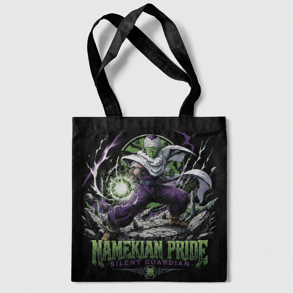 Black tote bag with Piccolo Dragon Ball Namekian Pride graphic – photo 1