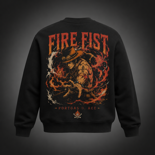 Black sweatshirt with Portgas D. Ace One Piece Fire Fist Ace graphic – photo 1