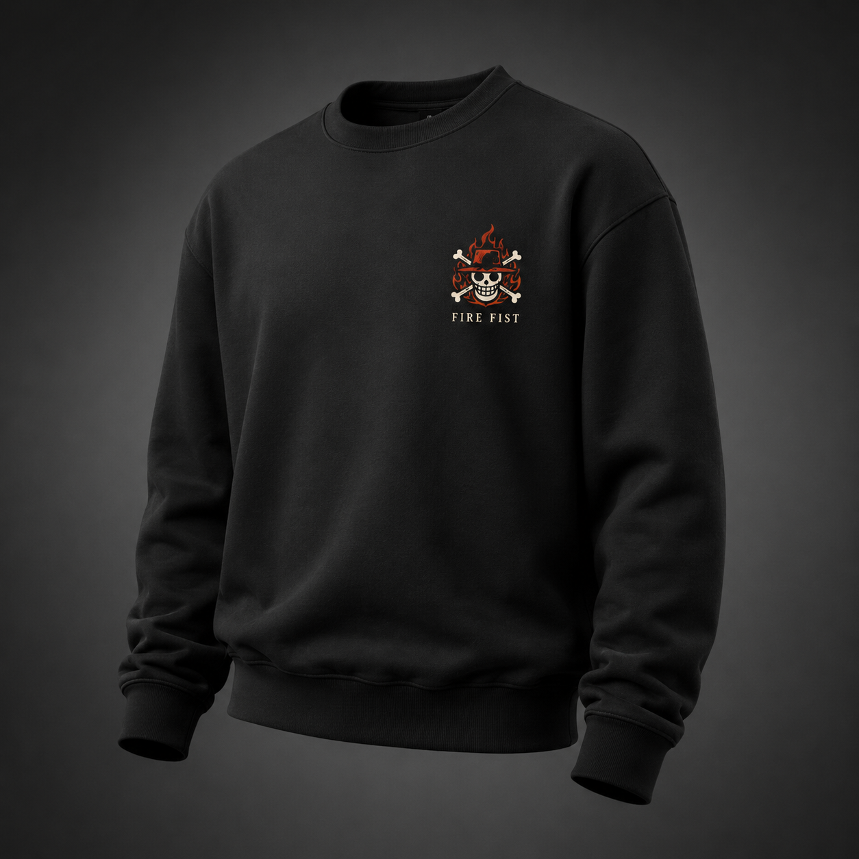 Black sweatshirt with Portgas D. Ace One Piece Fire Fist Ace graphic – photo 2