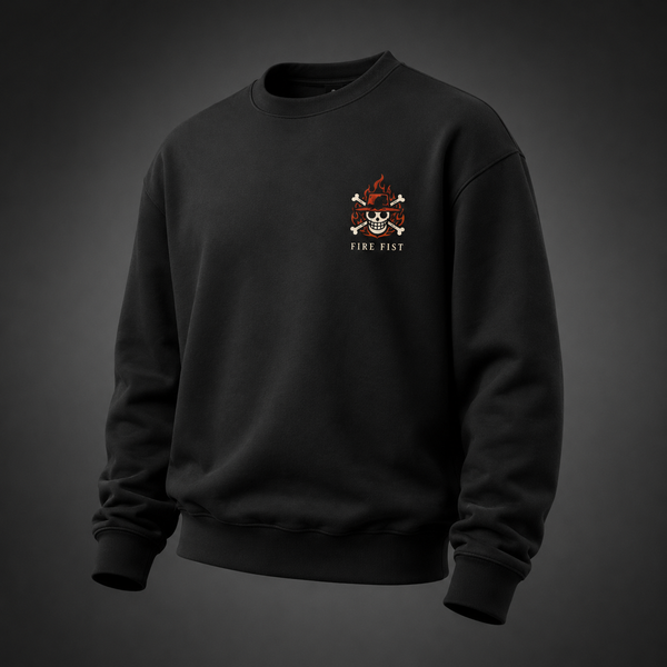 Black sweatshirt with Portgas D. Ace One Piece Fire Fist Ace graphic – photo 2