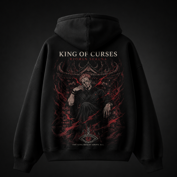 Black hoodie with Ryomen Sukuna Jujutsu Kaisen King Of Curses graphic – photo 1