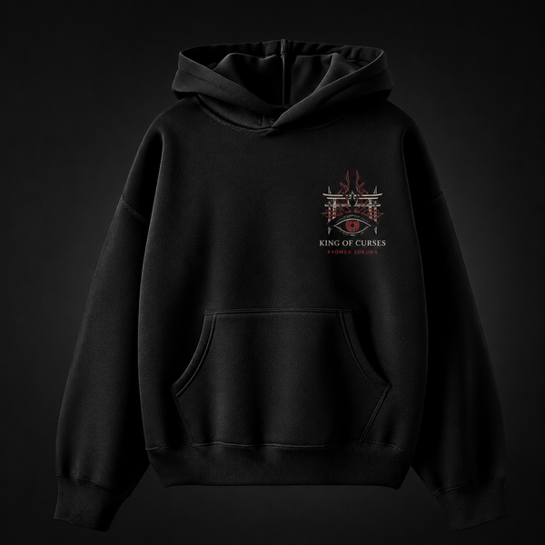 Black hoodie with Ryomen Sukuna Jujutsu Kaisen King Of Curses graphic – photo 2