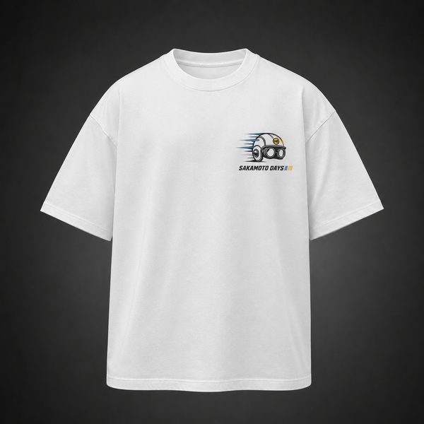 White t-shirt with Sakamoto Days High Speed Chaos graphic – photo 2