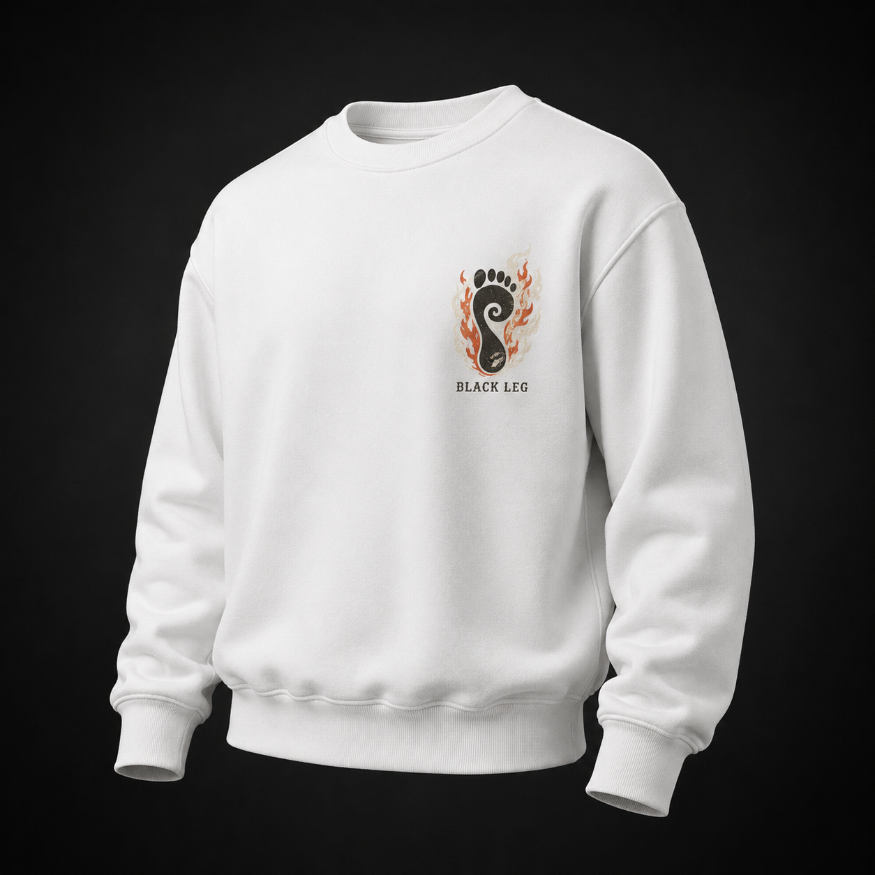 White sweatshirt with Sanji One Piece Diable Jambe graphic – photo 2