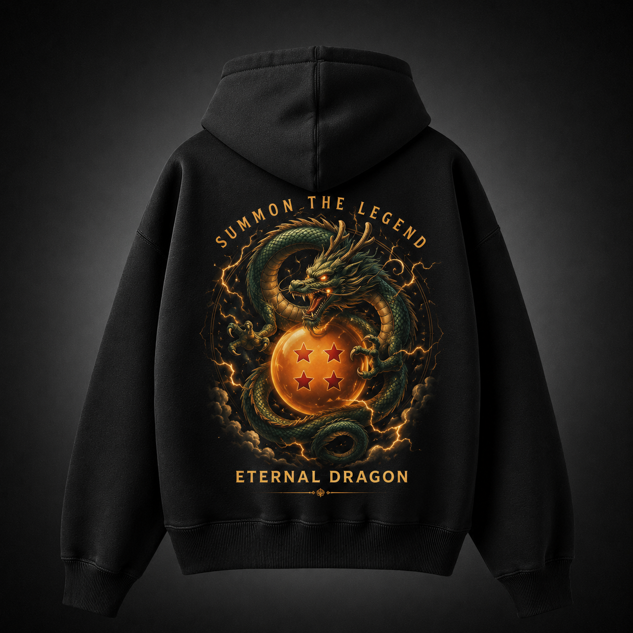 Black hoodie with Shenron Dragon Ball Eternal Dragon graphic – photo 1