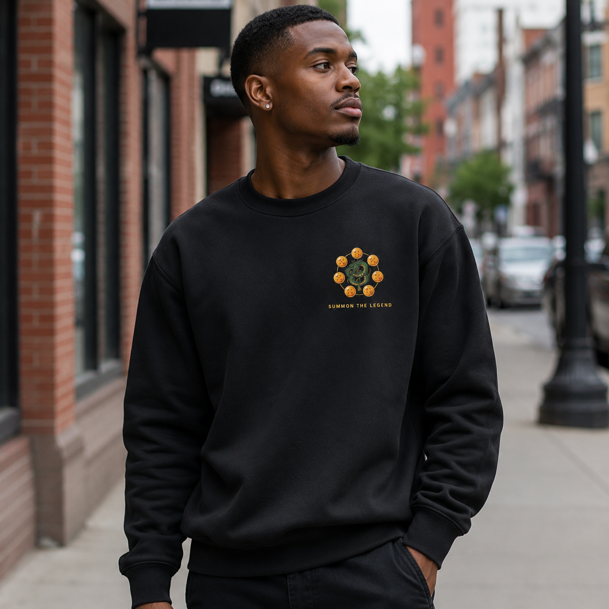 Black sweatshirt with Shenron Dragon Ball Eternal Dragon graphic – photo 4