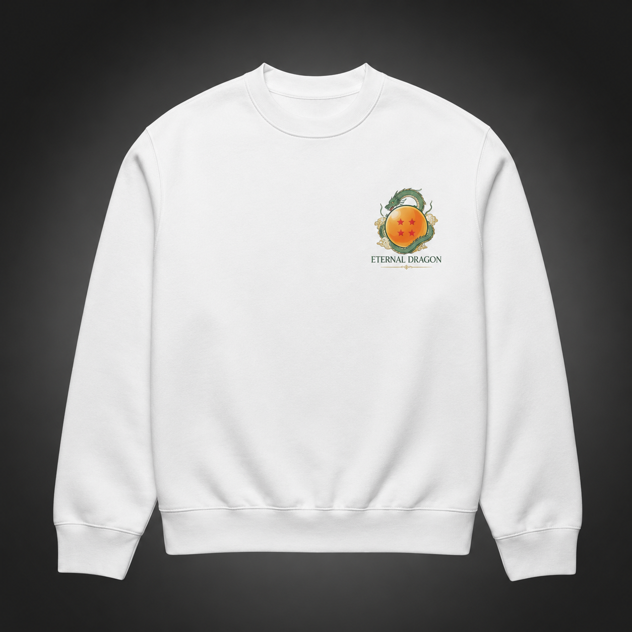 White sweatshirt with Shenron Dragon Ball Summon The Legend graphic – photo 2