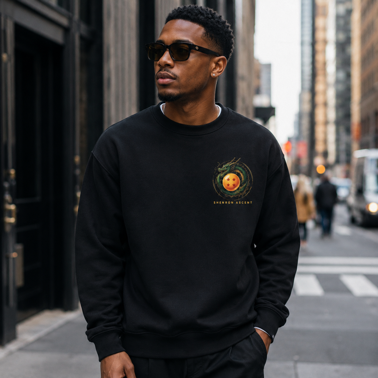 Black sweatshirt with Shenron & Goku Dragon Ball Awaken The Dragon graphic – photo 4
