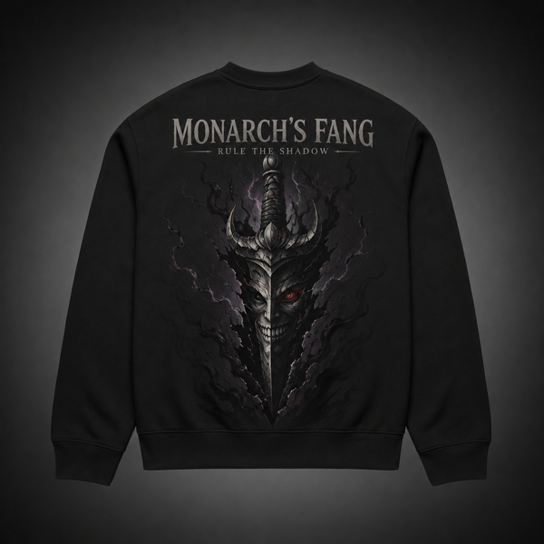 Black sweatshirt with Solo Leveling Monarch's Fang graphic – photo 1