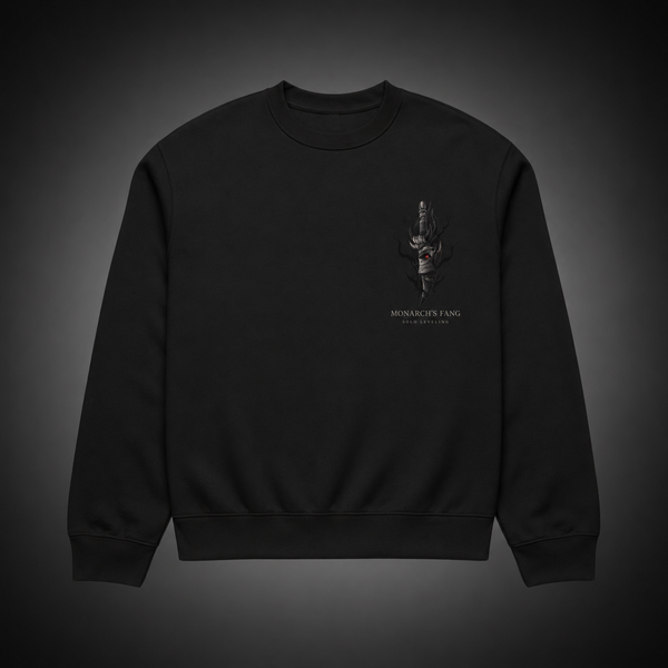 Black sweatshirt with Solo Leveling Monarch's Fang graphic – photo 2