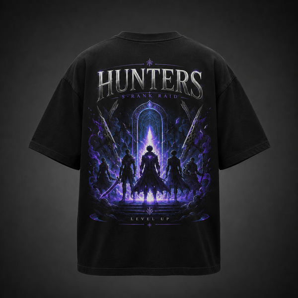 Black t-shirt with Solo Leveling S-Rank Raid graphic – photo 1