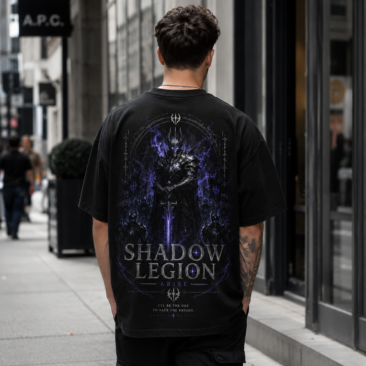 Black t-shirt with Solo Leveling Shadow Legion Arise graphic – photo 3