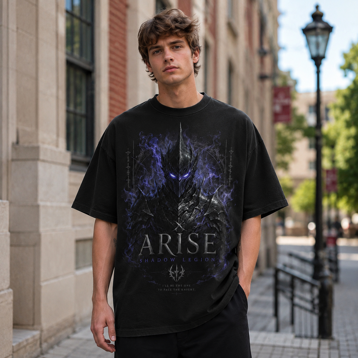 Black t-shirt with Solo Leveling Shadow Legion Arise graphic – photo 4