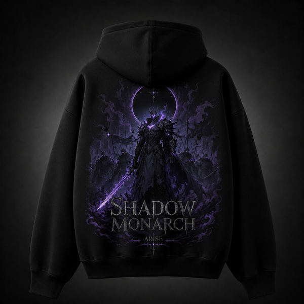 Black hoodie with Solo Leveling Sovereign Crown Blades graphic – photo 1