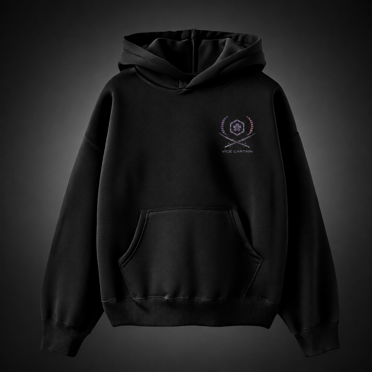Black hoodie with Soshiro Hoshina Kaiju No. 8 Blade Instinct graphic – photo 2