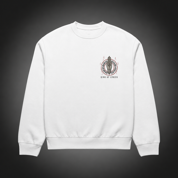 White sweatshirt with Sukuna Jujutsu Kaisen King Of Curses graphic – photo 2