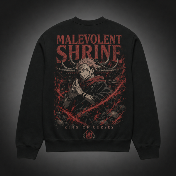 Black sweatshirt with Sukuna Jujutsu Kaisen Malevolent Shrine graphic – photo 1