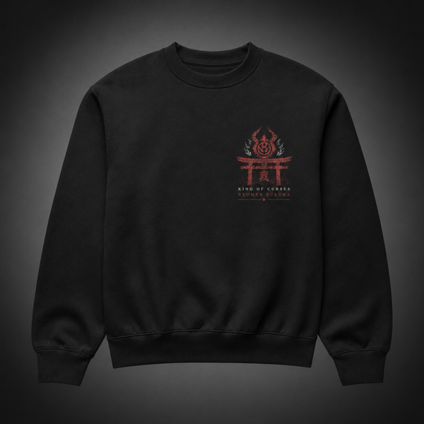 Black sweatshirt with Sukuna Jujutsu Kaisen Malevolent Shrine graphic – photo 2