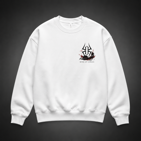 White sweatshirt with Sukuna Jujutsu Kaisen Ryomen Sukuna graphic – photo 2