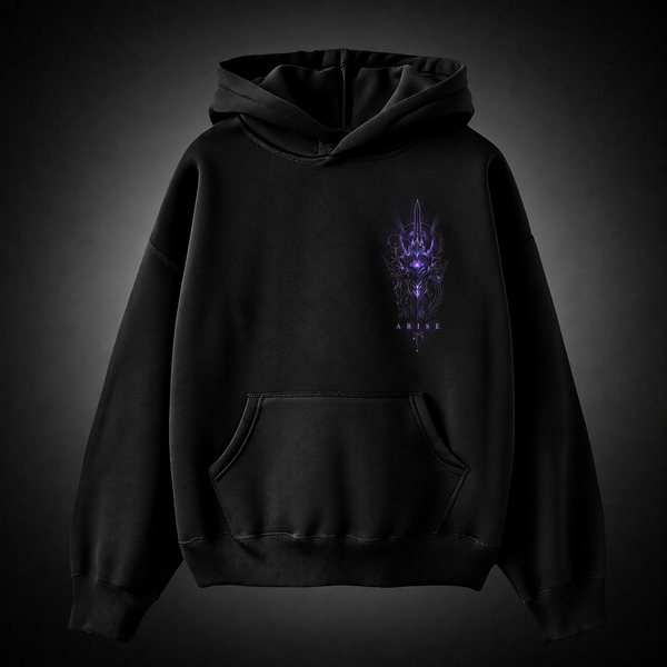 Black hoodie with Sung Jin-Woo Solo Leveling Arise Awakening graphic – photo 2