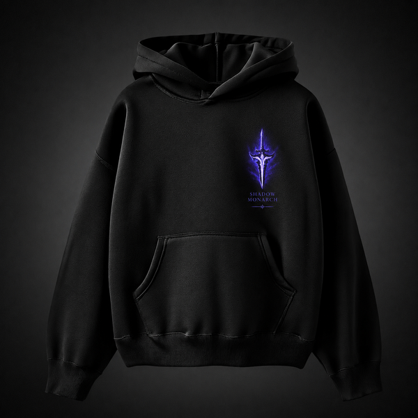 Black hoodie with Sung Jin-Woo Solo Leveling Arise Dragon Shadows graphic – photo 2