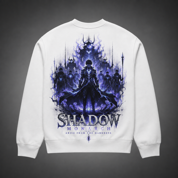 White sweatshirt with Sung Jin-Woo Solo Leveling Arise From The Darkness graphic – photo 1