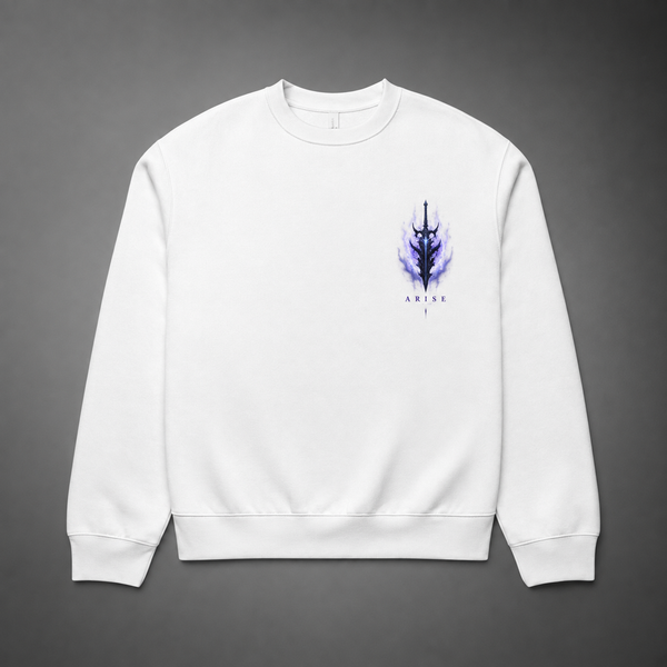 White sweatshirt with Sung Jin-Woo Solo Leveling Arise From The Darkness graphic – photo 2