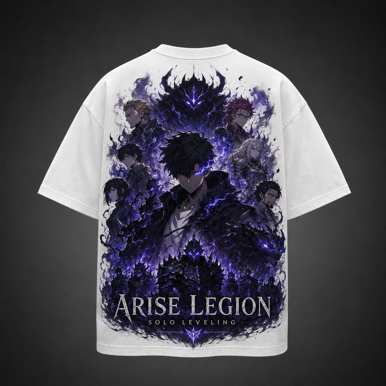 White t-shirt with Sung Jin-Woo Solo Leveling Arise Legion graphic – photo 1