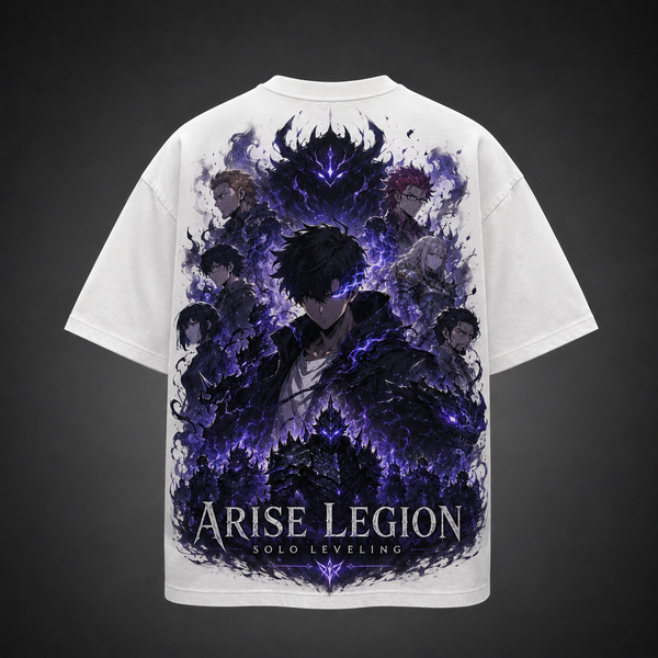 White t-shirt with Sung Jin-Woo Solo Leveling Arise Legion graphic – photo 1