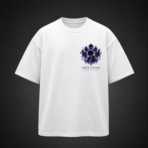 White t-shirt with Sung Jin-Woo Solo Leveling Arise Legion graphic – photo 2