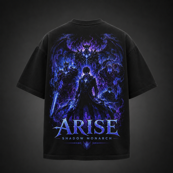 Black t-shirt with Sung Jin-Woo Solo Leveling Arise Shadow Monarch graphic – photo 1