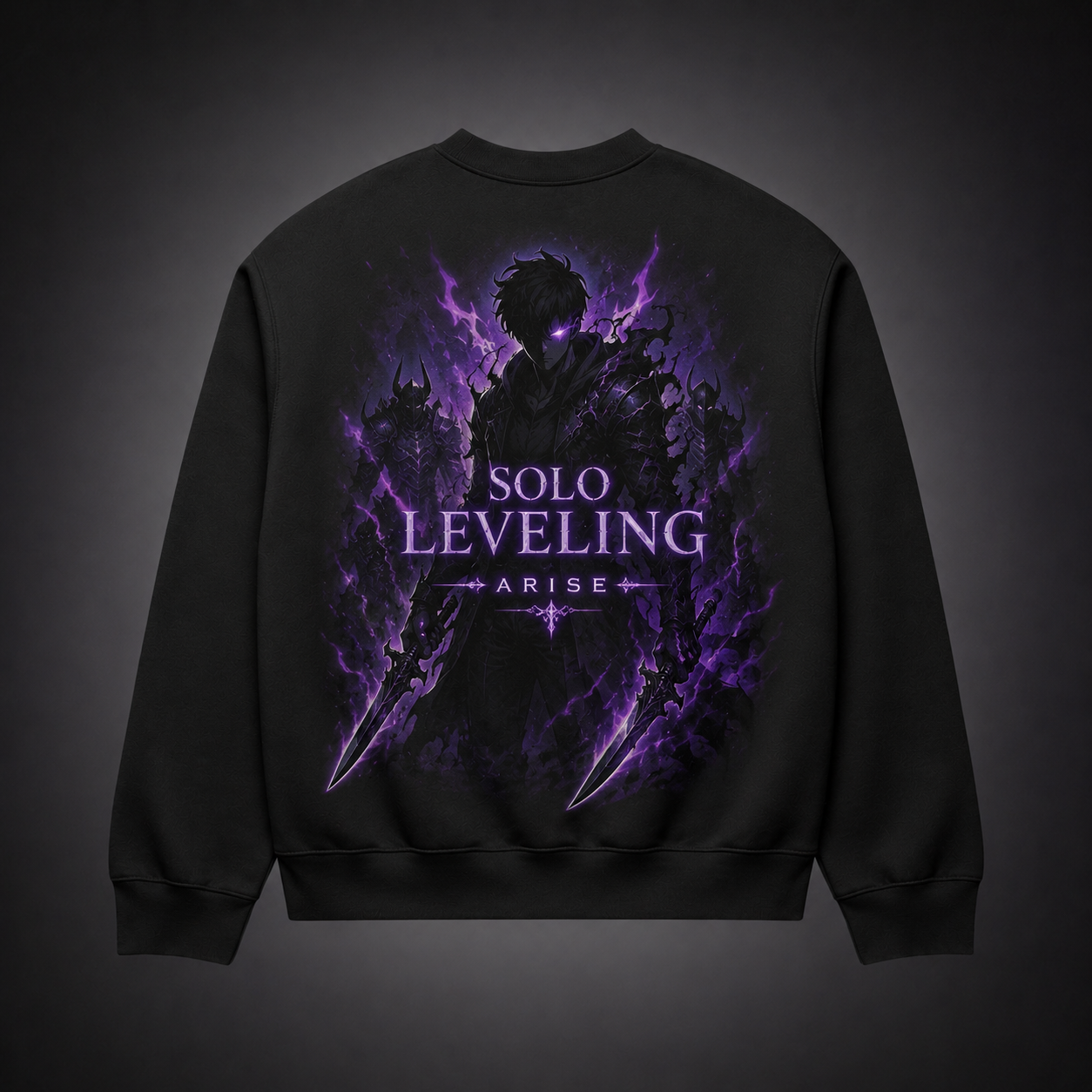 Black sweatshirt with Sung Jin-Woo Solo Leveling Arise Solo Leveling graphic – photo 1