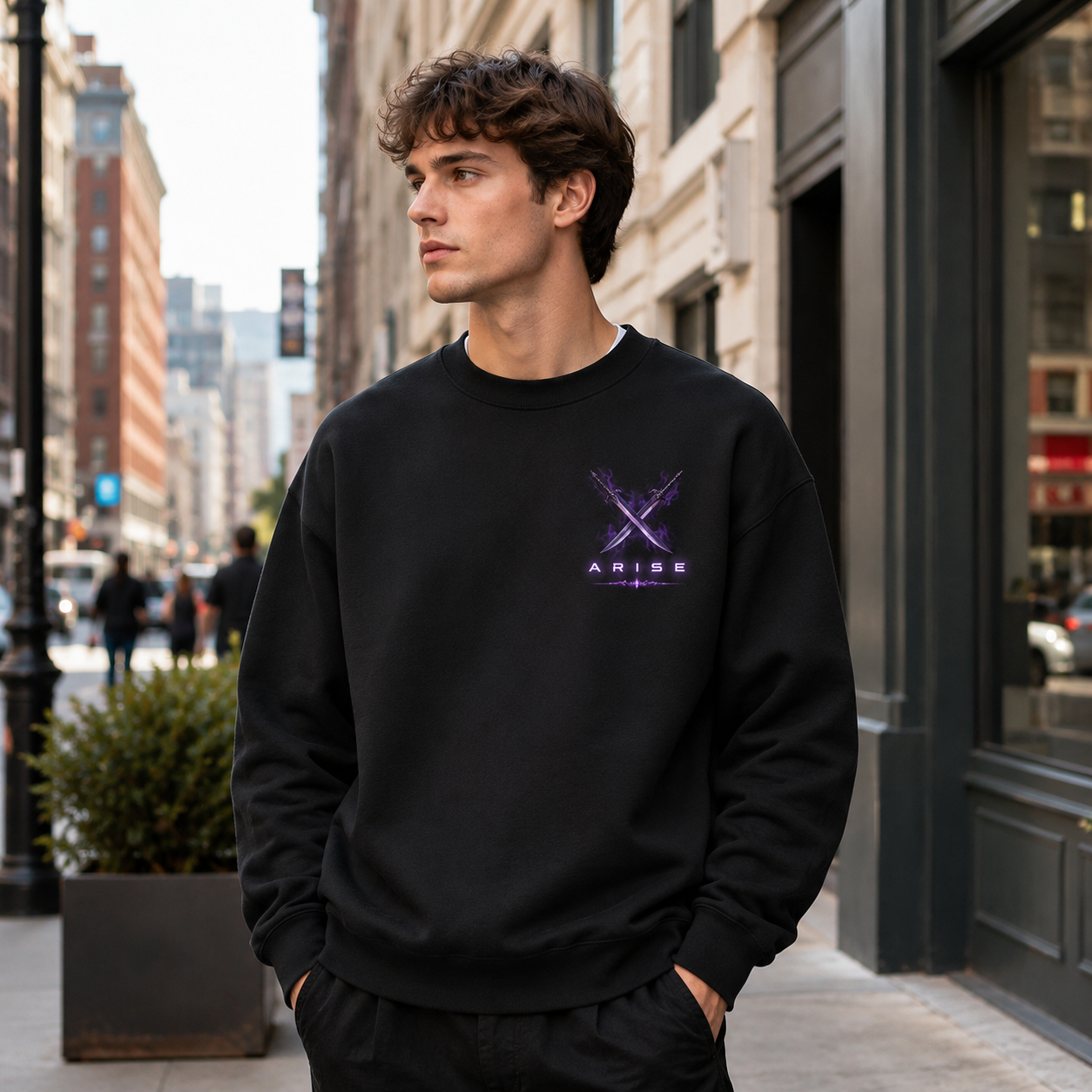 Black sweatshirt with Sung Jin-Woo Solo Leveling Arise Solo Leveling graphic – photo 4