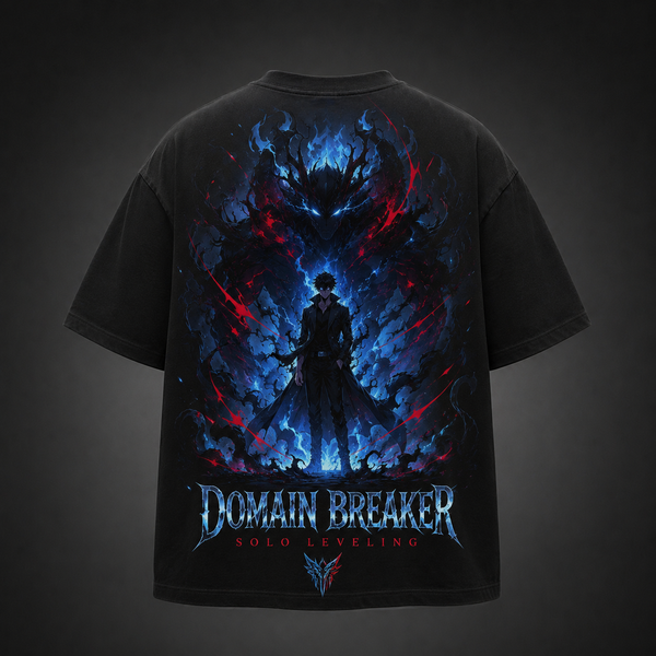 Black t-shirt with Sung Jin-Woo Solo Leveling Domain Breaker graphic – photo 1