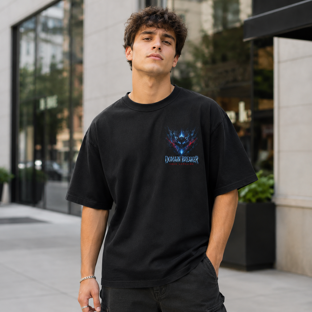 Black t-shirt with Sung Jin-Woo Solo Leveling Domain Breaker graphic – photo 4