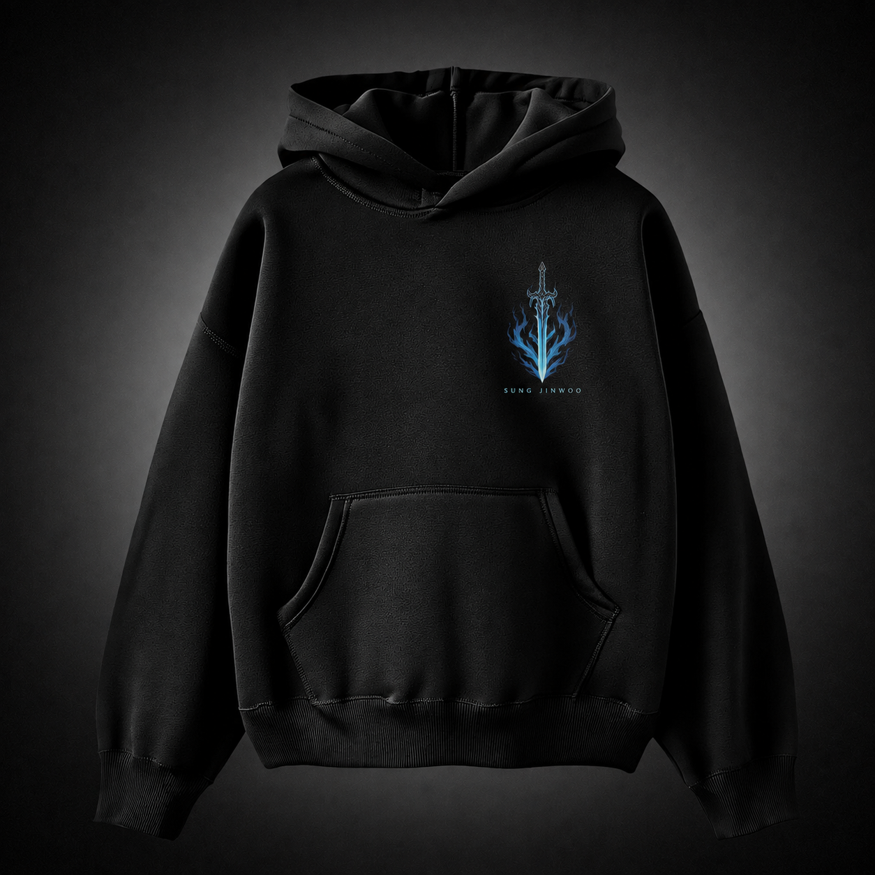 Black hoodie with Sung Jin-Woo Solo Leveling Double Awakening graphic – photo 2